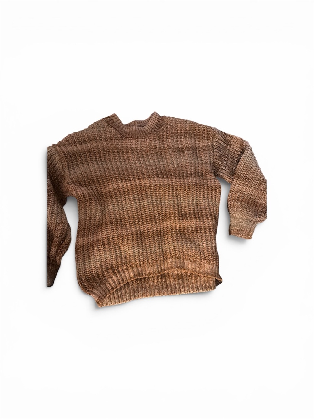 SO Junior’s Brown Ribbed Crewneck Sweater